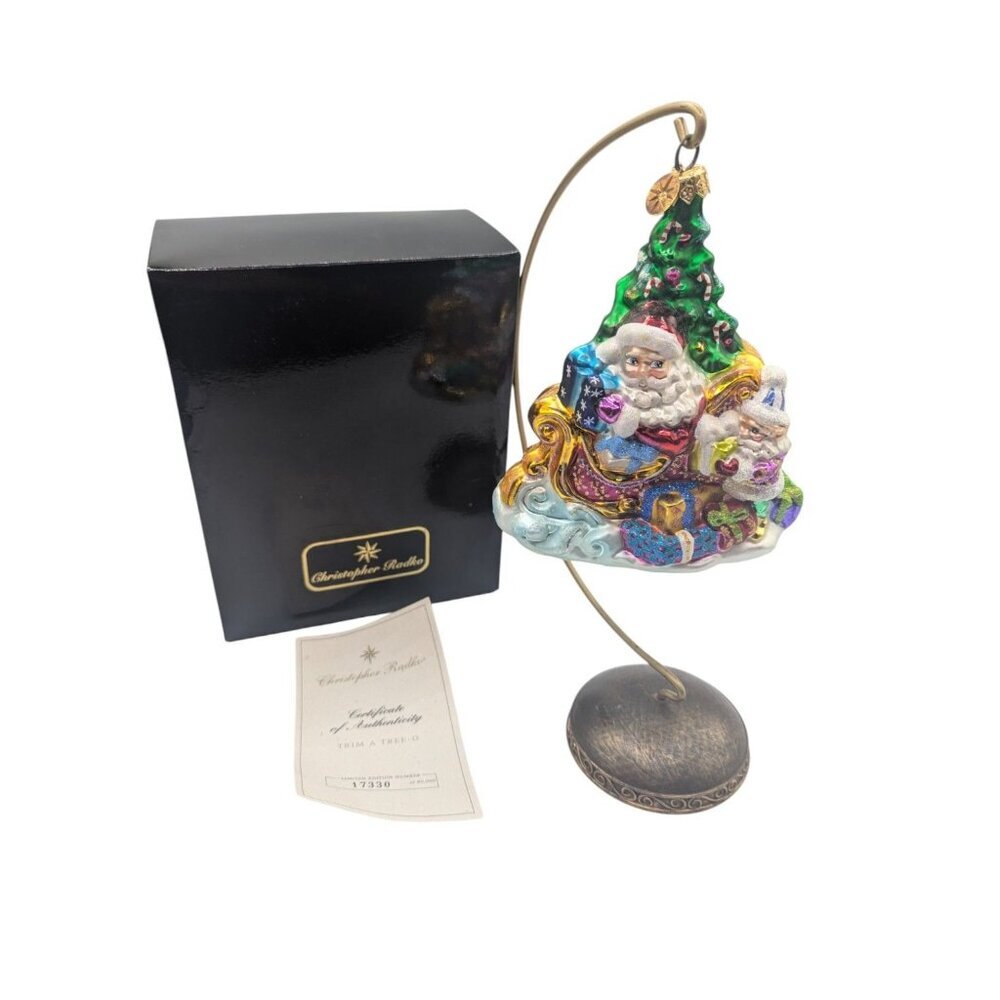 Christopher Radko Trim A Tree-O Limited Edition Ornament With Stand